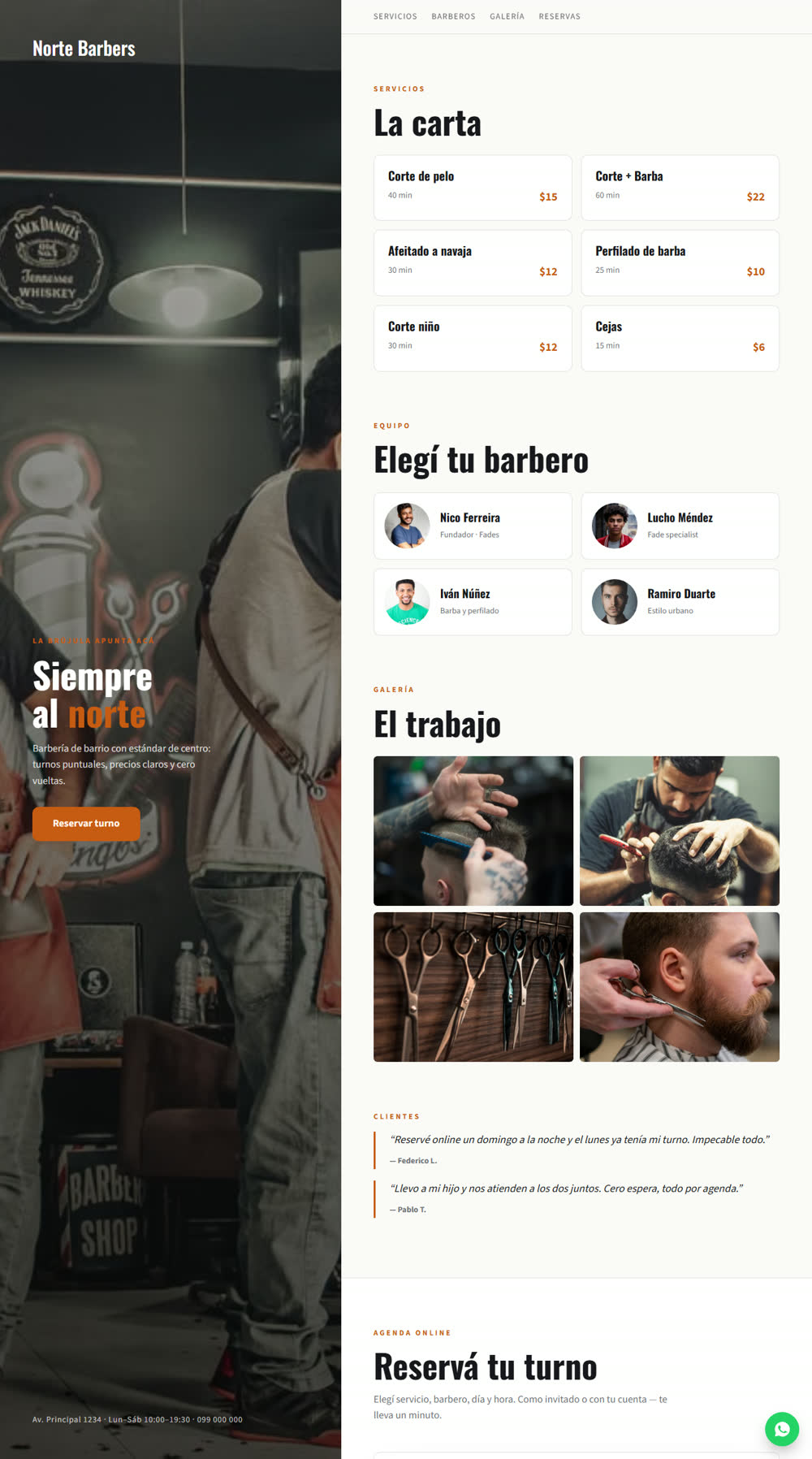 Diseño Norte Barbers
